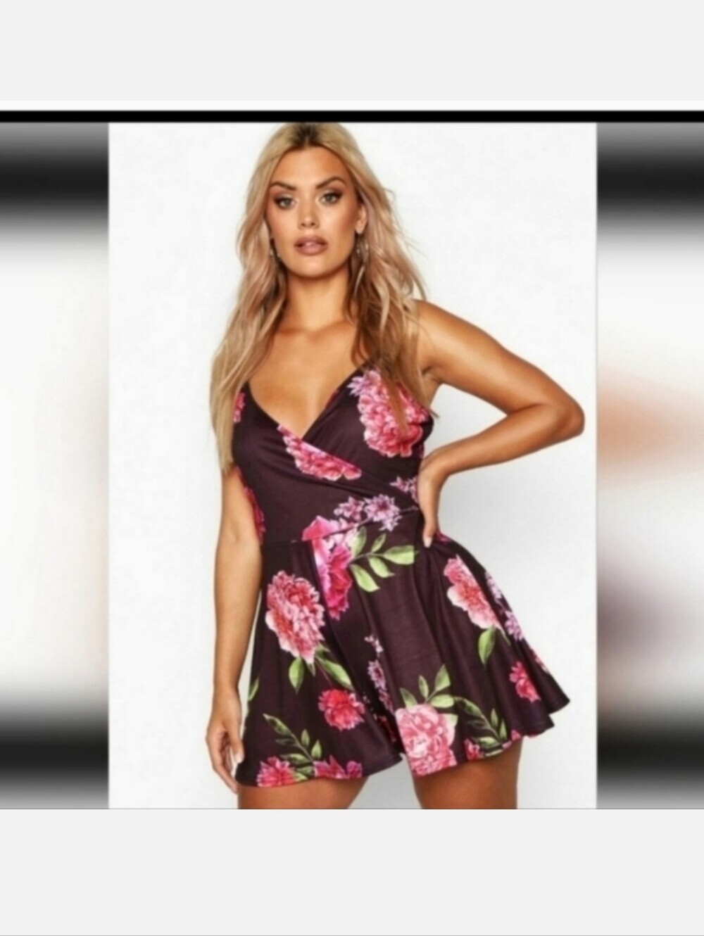 Boohoo 16 Floral Romper